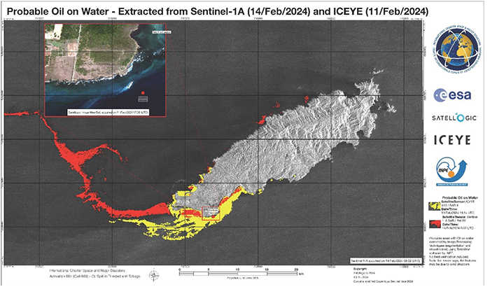 Oil spill in Trinidad and Tobago product map